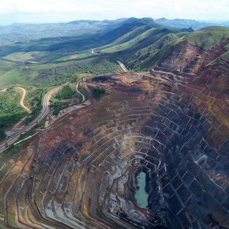 Large open -air iron mining operation