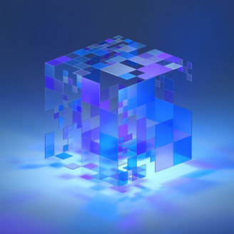 3d Blue Abstract Cube