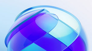 Gradient transparent curve glass, 3d rendering. Digital drawing.
