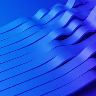 Abstract 3d render, background design with blue wavy lines