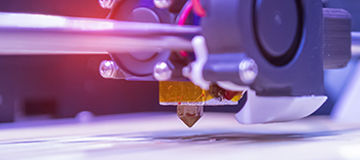 3D printer or robotic automation technology banner