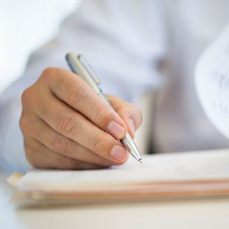 Writen sign document paper