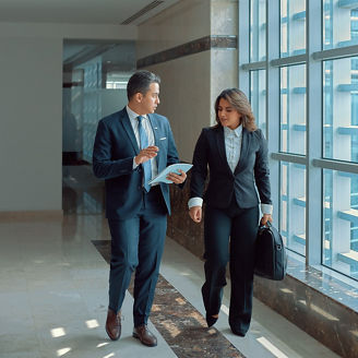 people working looking at papers