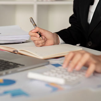 Tax person working at desk