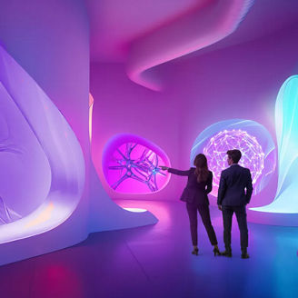 Virtuelle Umgebung mit Besuchern