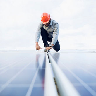 engineer working on checking and maintenance equipment at industry solar power.