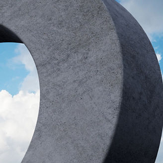 Abstract of concrete curved sculpture architectural on cloud sky background,Concept of future modern architecture,3d rendering