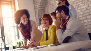 Young professionals working together