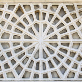 Old carving decorations on the white stone