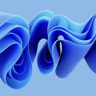 3d render, abstract fashion background with blue wavy ribbons, folded cloth macro