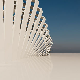 Futuristic white architecture background 3d render