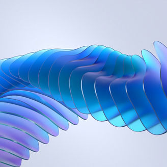 Abstract 3d render, background design, purple and blue futuristic shape