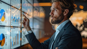 a man monitoring a screen 