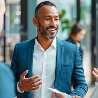 businessman smiling