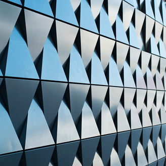 Modern Architectural Gray Wall Design at the Empty Lobby outside the Building.