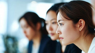 Focused professional in a corporate setting