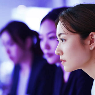 Focused professional in a corporate setting