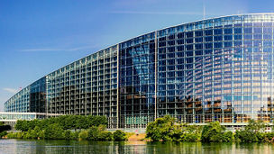 A building next to the lake