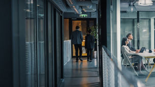 Some colleagues discussing in a meeting room