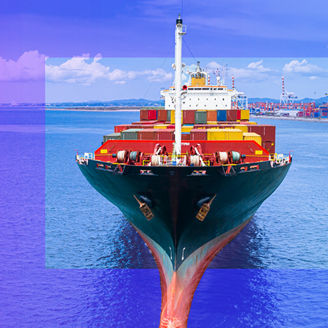 Freight ship carrying cargo containers