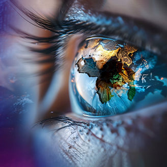 Un ojo que mira el mapa de Venezuela