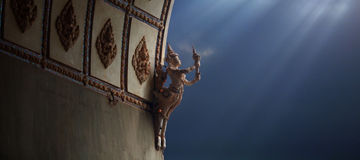 Sculpture of Kinnaree, a mythical creature, on Patuxai, in Vientiane, Laos