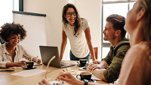 Young graduates completing an internship