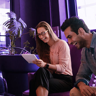 Young people working