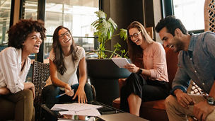 Young people working