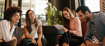 Young people working