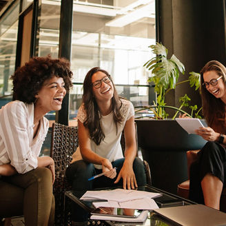 Young people working