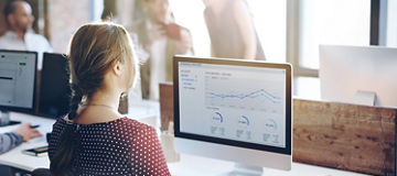 Woman working on laptop