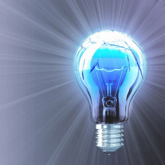 A lit bulb