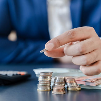 Close-up of money counting