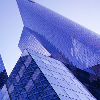 Square glass building