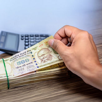 A person counting cash