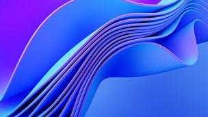 Abstract modern neon, blue and violet colours background with silky ruffle, folded drape, waving fabric. Fashion wallpaper with macro wavy layers and ruffles. 3d render