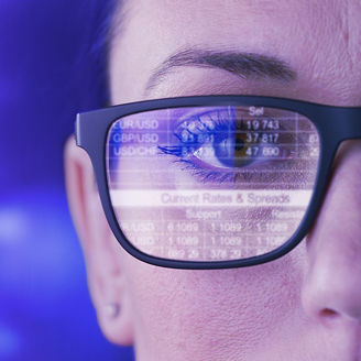 Half of the face with glasses