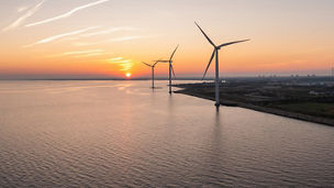 Energy windmills on wind farm