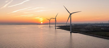 Energy windmills on wind farm
