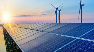 Solar panels and windmills