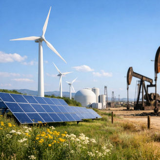 Wind mills on wind farm