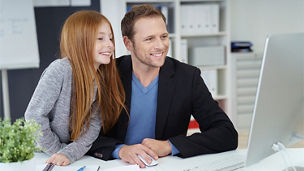 Father and daughter doing family business