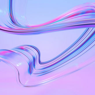 Wavy glass shape 3d rendering illustration.