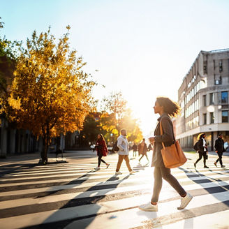 Mulher andando na rua