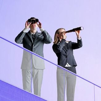 Menschen auf Ausguck