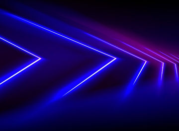 Blue led light tunnel on black background. Vector realistic illustration of abstract neon arch illumination glowing on dark stage, laser beam corridor for nightclub decoration, futuristic cyber space