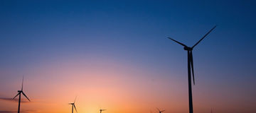 The image of windmill, sunset, energyThe image of windmill, sunset, energy