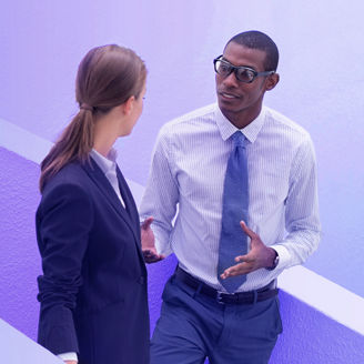 Collegues discussing deals to transformation