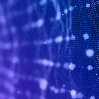 Abstract wavy shapes in shades of purple and blue.